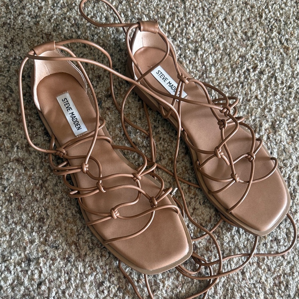 Steve Madden Tan Strappy Sandals